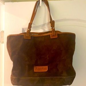 Dooney and Bourke brown suede over the shoulder